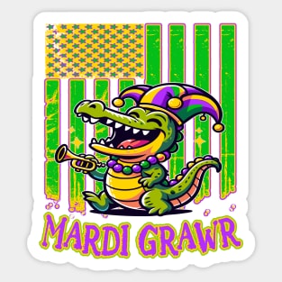 Mardi Grawr, Cajun Carnival Croc Sticker